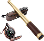 Laupha Retro Pirate Telescope 25x30 Spyglass Portable Collapsible Handheld Telescope Zoom