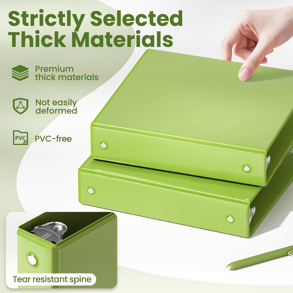 SUNEE 3 Ring Binder 1.5 Inch 1 Pack, Clear View Binder Three Ring PVC-Free (Fit 8.5x11 Inches) for School or Office