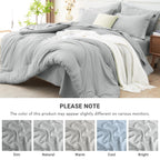 MUXHOMO 7 Pieces Comforter - Light Grey / Oversized Queen (98"x 98") view 6