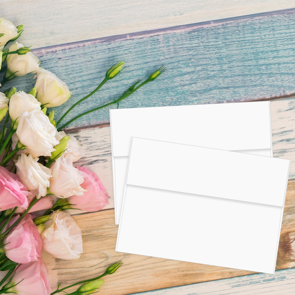 Ouzoustate A2 Invitation Envelopes 4.375x5.75 - 200 PCS white view 5