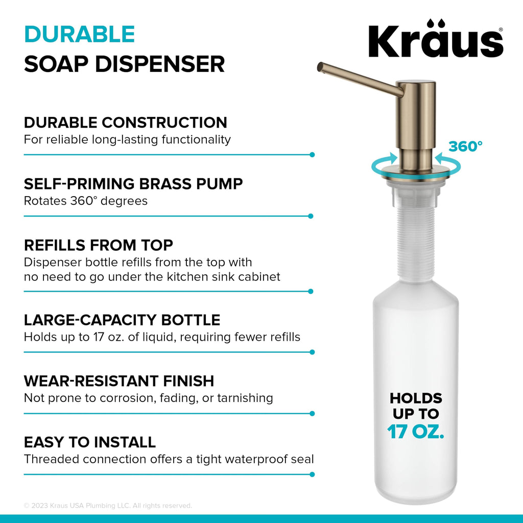 KRAUS Kitchen Soap and Lotion Dispenser in Spot-Free Antique Champagne Bronze, KSD-43SFACB (additional view 5)