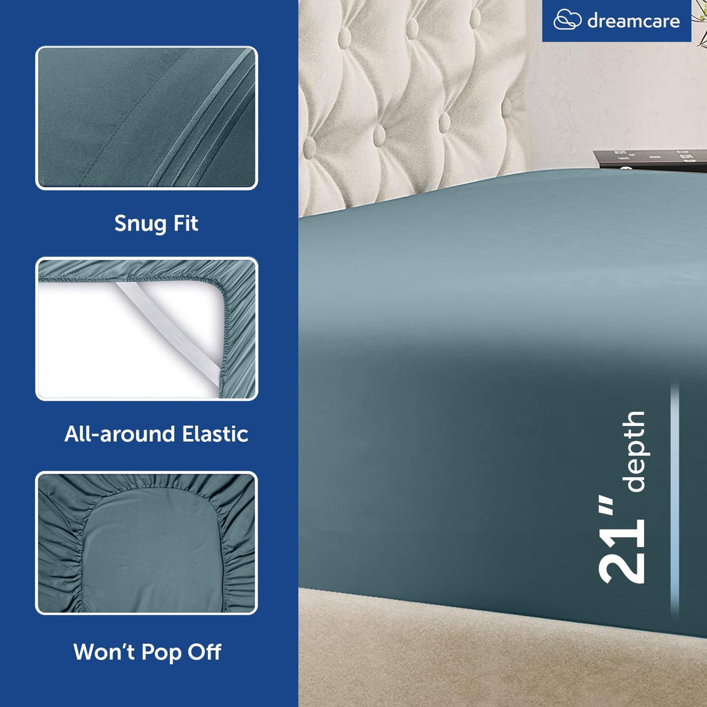 DREAMCARE Sheet Sets - 11 - Mineral Blue / King - Extra Deep view 6