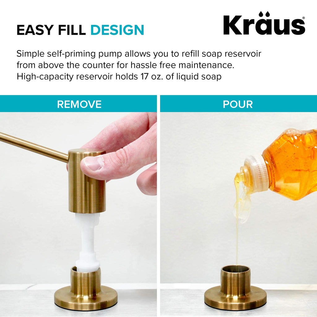 KRAUS Kitchen Soap Dispenser KSD-43 - Brushed Gold view 7
