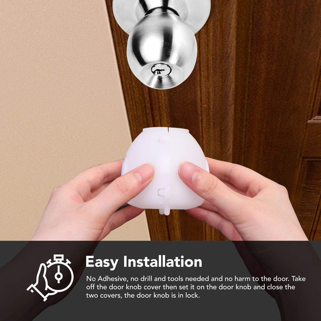 Mom's Choice Gold Awards Winner - EUDEMON 4 Pack Baby Safety Door Knob Covers Door Knob (additional view 6)