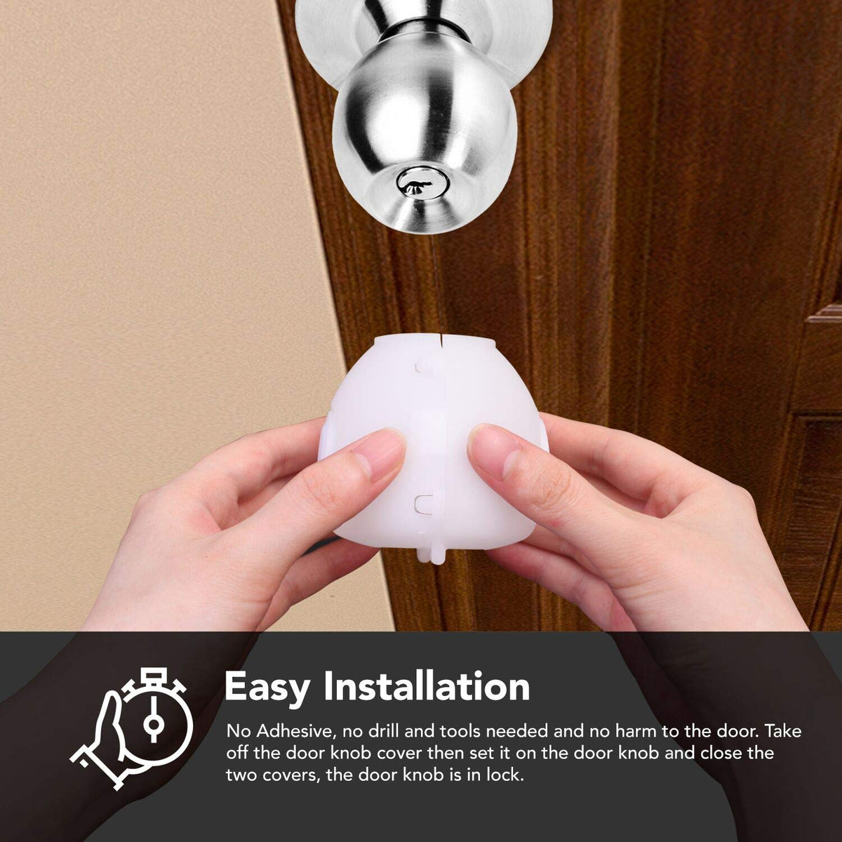 Mom's Choice Gold Awards Winner - EUDEMON 4 Pack Baby Safety Door Knob Covers Door Knob (additional view 6)