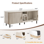 ONBRILL 65 Inches Cat Litter Box Enclosure for 2 Cats