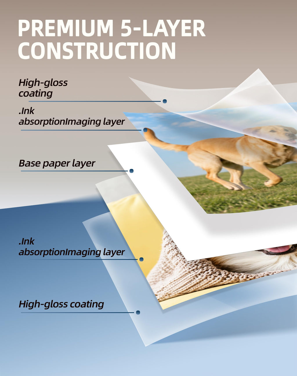 HARTWII 220Sheets Double Sided Photo Paper Glossy Brochure Flyer Paper Inkjet 8.5x11 44lb (additional view 2)
