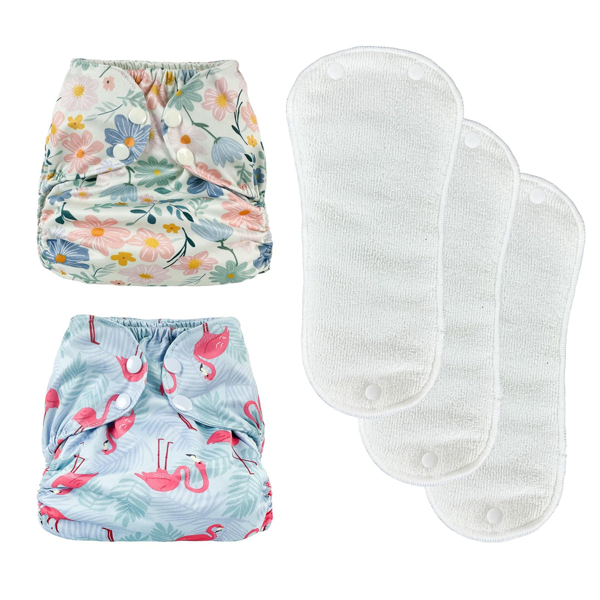 BISENKID 2 Pack Waterproof Cloth Diapers Rubber Pants for Toddlers - Adjustable Outer