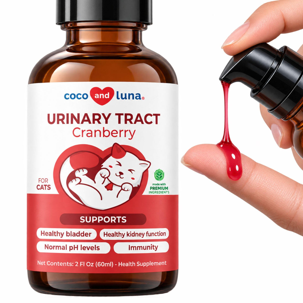 Cat UTI Treatment with Cranberry & D-mannose for Urinary Tract Support