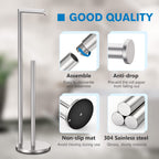 Toilet Paper Holder Stand, Toilet Paper Free Standing - Brushed Nickel view 2