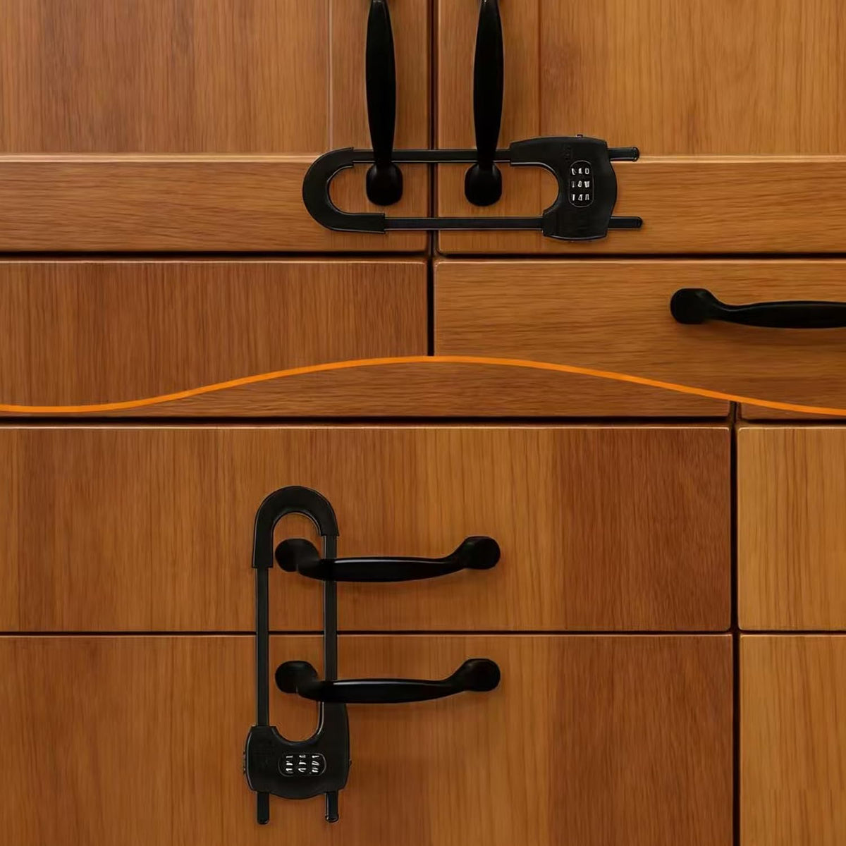 Upgrade 2 Packs Sliding Cabinet Locks - Black view 4
