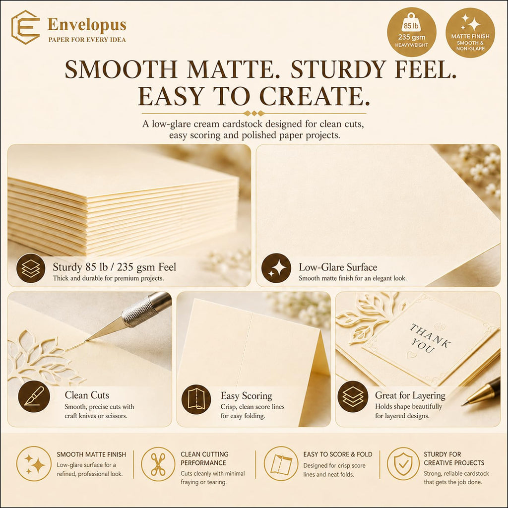 Envelopus 8.5 x 11 Cover Stock - Cream view 5