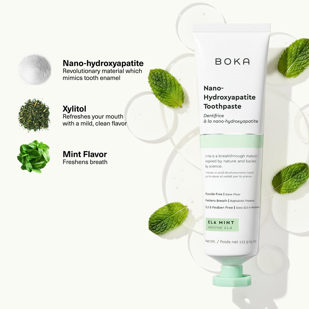 Boka Toothpaste - Nano Hydroxyapatite Toothpaste, Fluoride Free Toothpaste (4) (Pack of 2)