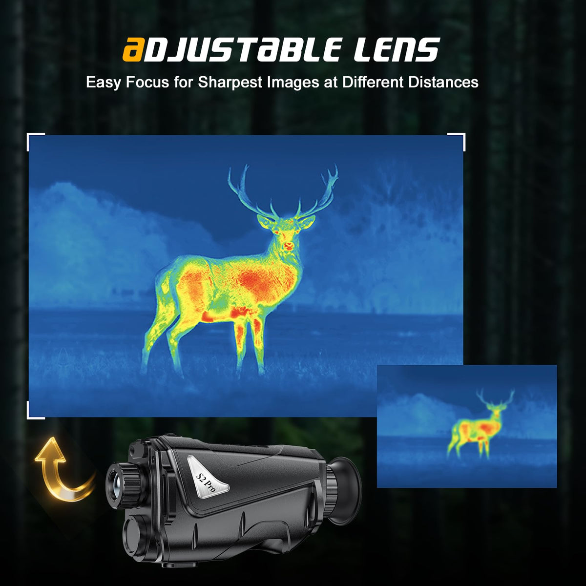 VteePck Thermal Imaging Monocular for Hunting with 12μm Sensor & 1000m Detection, AI 320 (additional view 4)