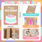 Marhpveua 6 Slots 3D Honeycomb Birthday Money Card Holder - Cowhide Color view 1