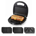 OVENTE Electric Sandwich, Panini and Waffle Maker Set, Black GPI202B