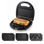 OVENTE Electric Sandwich, Panini and Waffle Maker Set, Black GPI202B