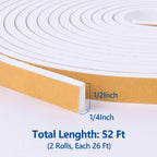 Weather Stripping Door Seal White - 1/2in x 1/4in x 52Ft view 1