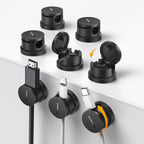 Silkland 360° Rotable Cable Clips - Black / 8 Pack