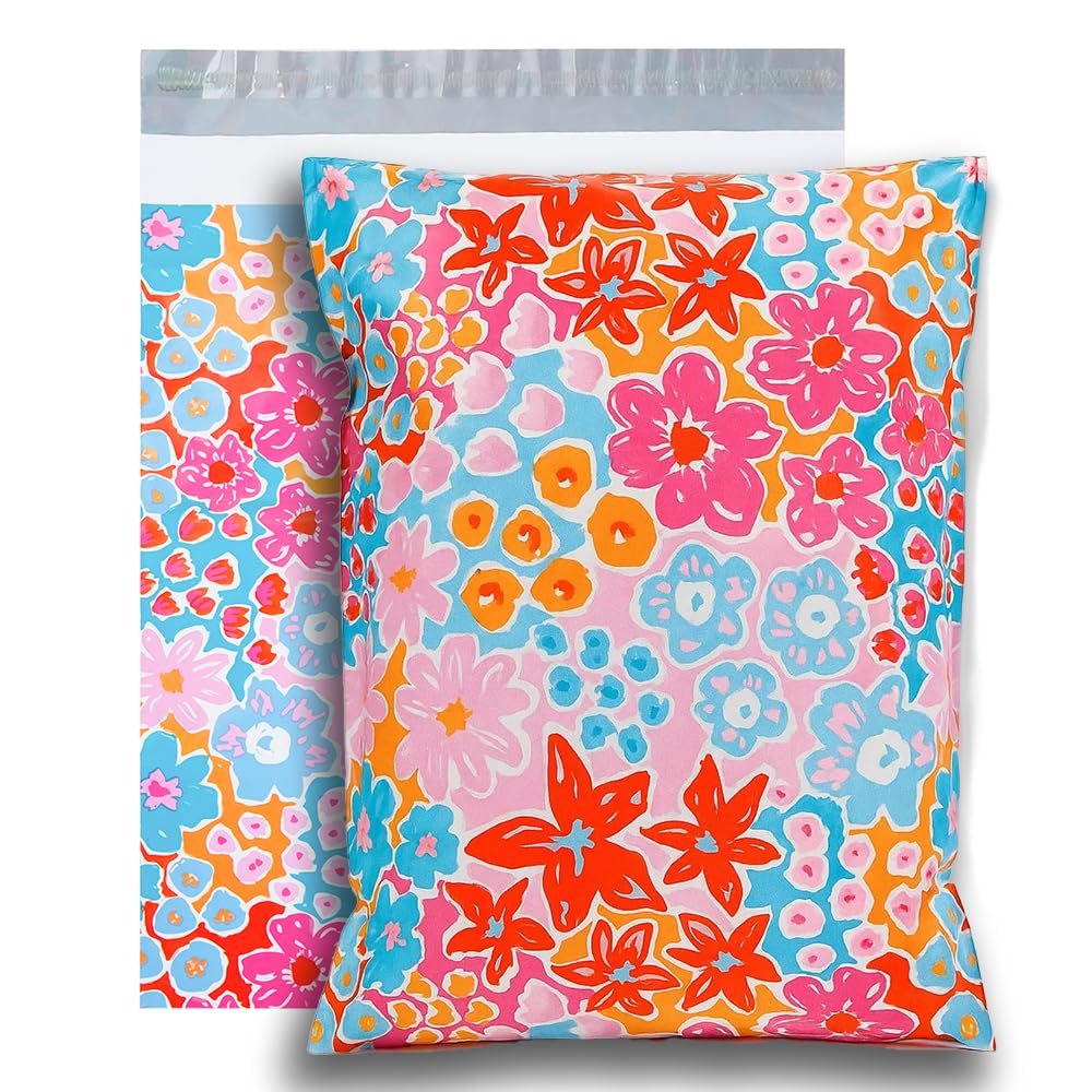 POLYSELLS Poly Mailers - Flowers / 6"x9" 100 PCS