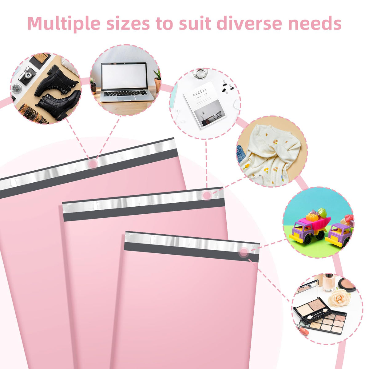 Famagic Poly Mailers Variety Pack - Pink / 10x13" & 12x15.5" & 14.5x19" view 4
