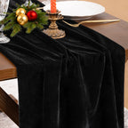 2 Pack Black Velvet Table Runner Cloth Fall Luxurious Wedding Party Decor
