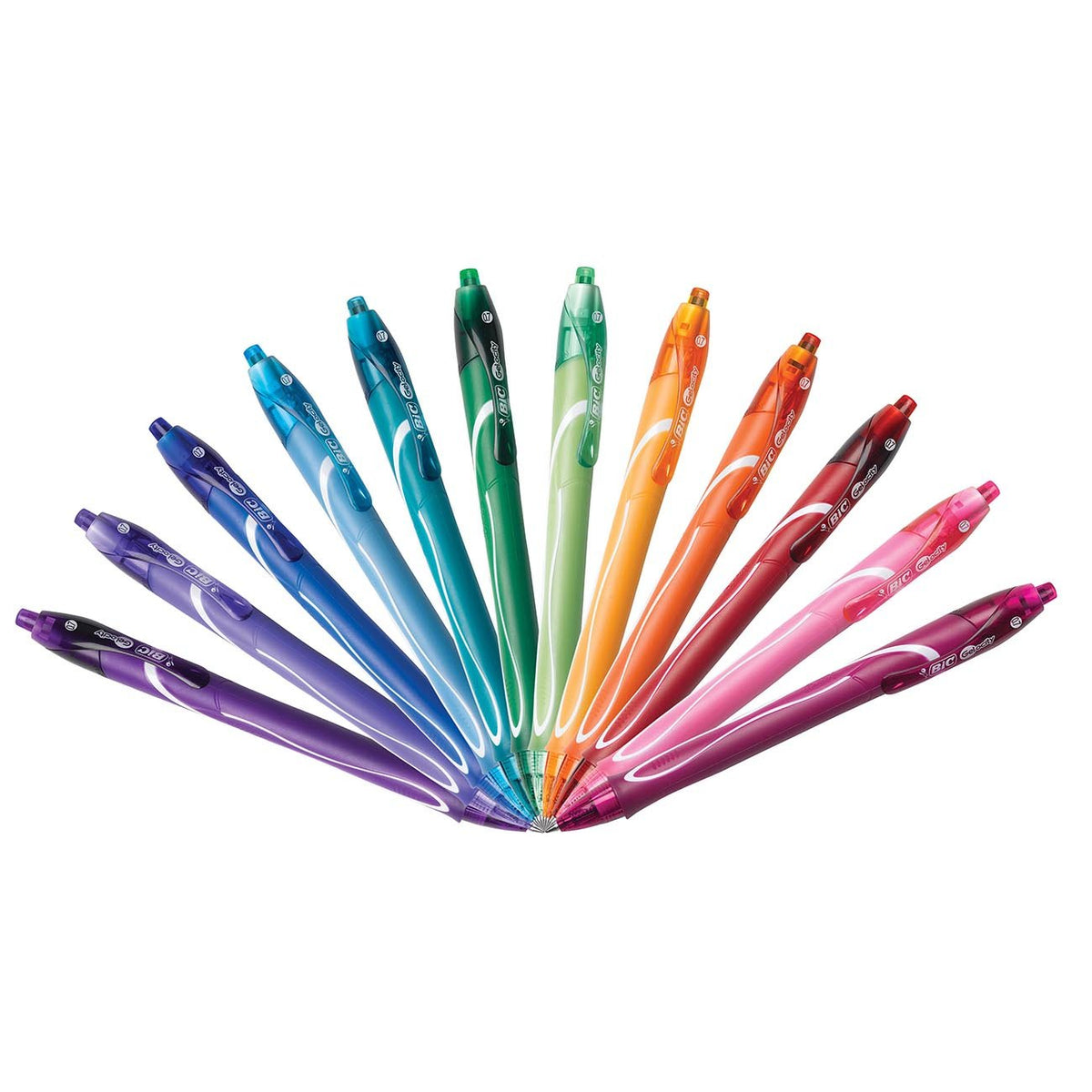 BIC Gel-Ocity Quick Dry Gel Pens, Medium Point Retractable Gel Pen (0.7mm), Assorted Colors, 12-Count- Pack of 18
