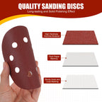 YNZDRWA 70 PCS 5 Inch 8-Hole Sanding Discs, 9 Mixed Grits (YN004) (Pack of 70)