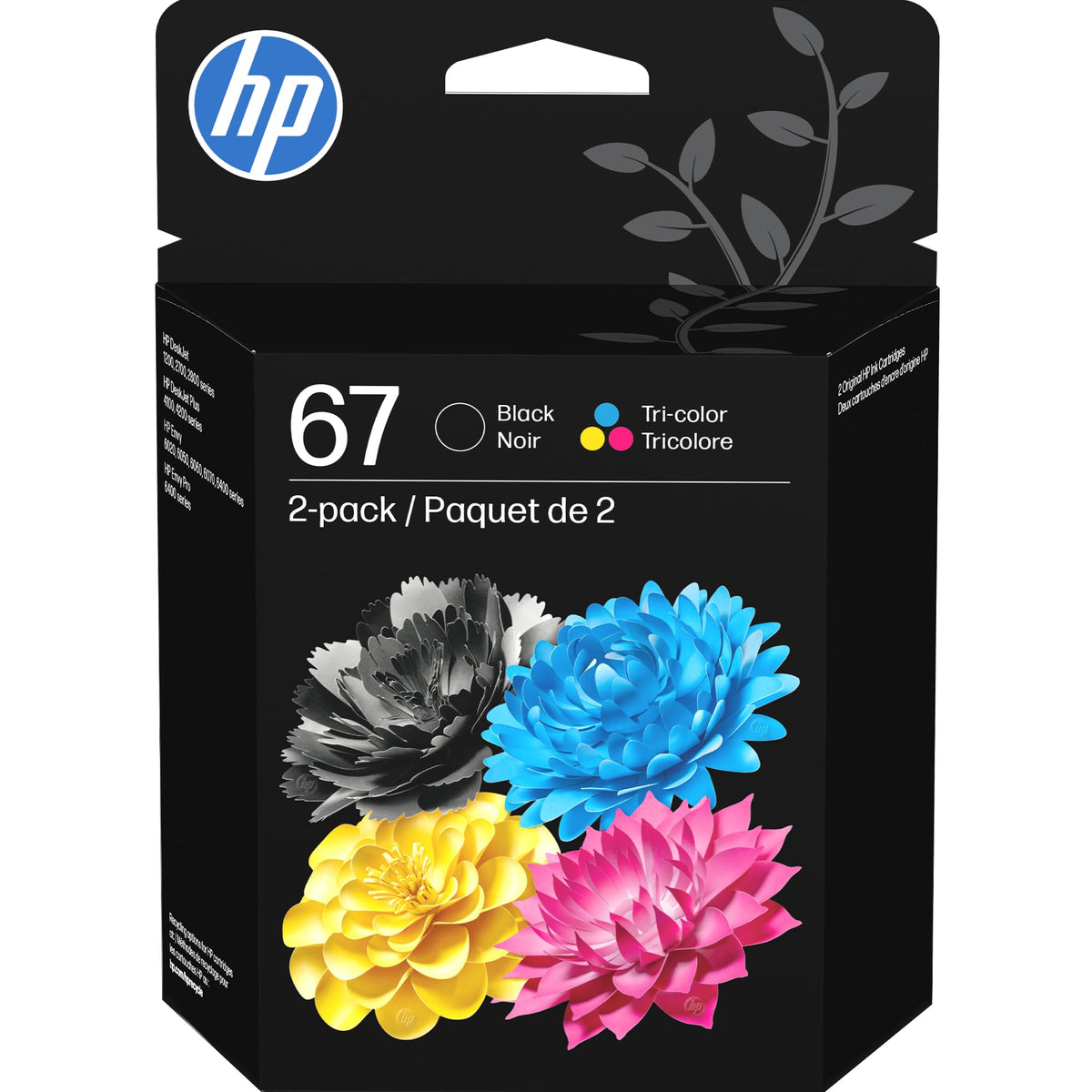 HP 67 Black/Tri-Color Ink Cartridges (2-Pack) (3YP29AN)