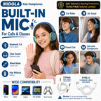 Kids Bluetooth Headphones Wireless Over-Ear,68Hrs,Volume Limit 85/94dB - Deep Blue view 3