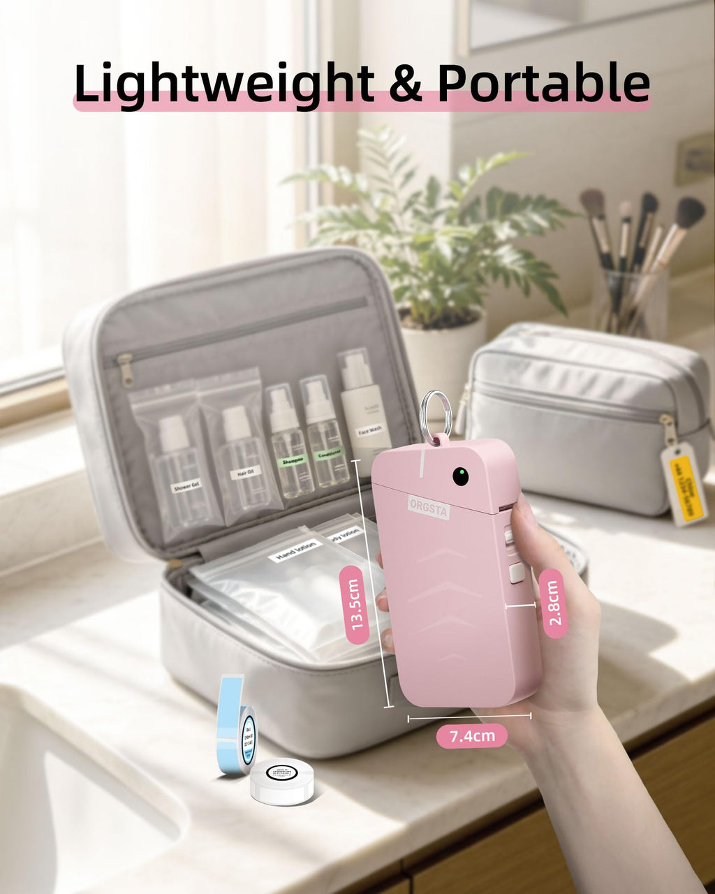 ORGSTA Label Maker, Portable Bluetooth Label Maker Machine with Tape - Pink view 4