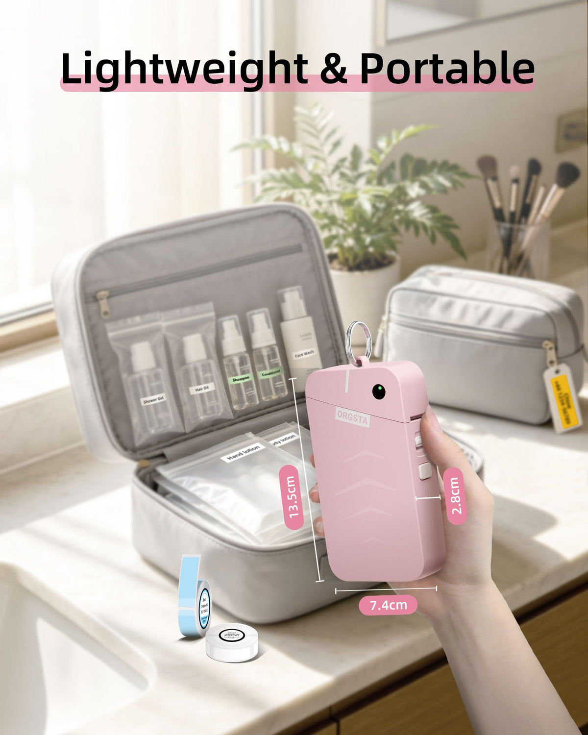 ORGSTA Label Maker, Portable Bluetooth Label Maker Machine with Tape - Pink view 4