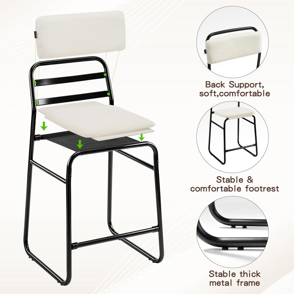 Furniliving 26‘’ Counter Height Bar Stools Set of 2