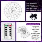 LCHUANG Halloween Decorations Lights Spider Web Lights - 2 Sets (Purple and Orange) view 4