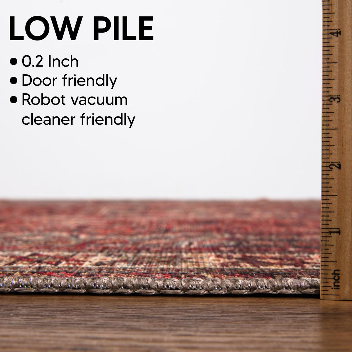 Keen Home Design Vintage Washable Runner Rug, Non-Slip Low Pile, 2x7 - view 2