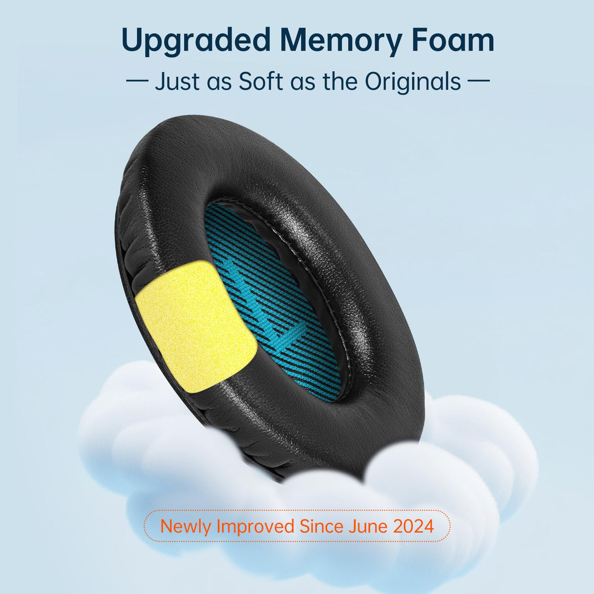 Aurivor Replacement Ear Pads for Bose QuietComfort QC35 QC25 QC15 QC2 Headphones - Black view 2