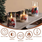 Eywamage Glass Flameless Candles with Remote - Red Truck view 4