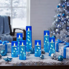Raycare Flameless Candles with String Lights - 9pcs-Blue view 1