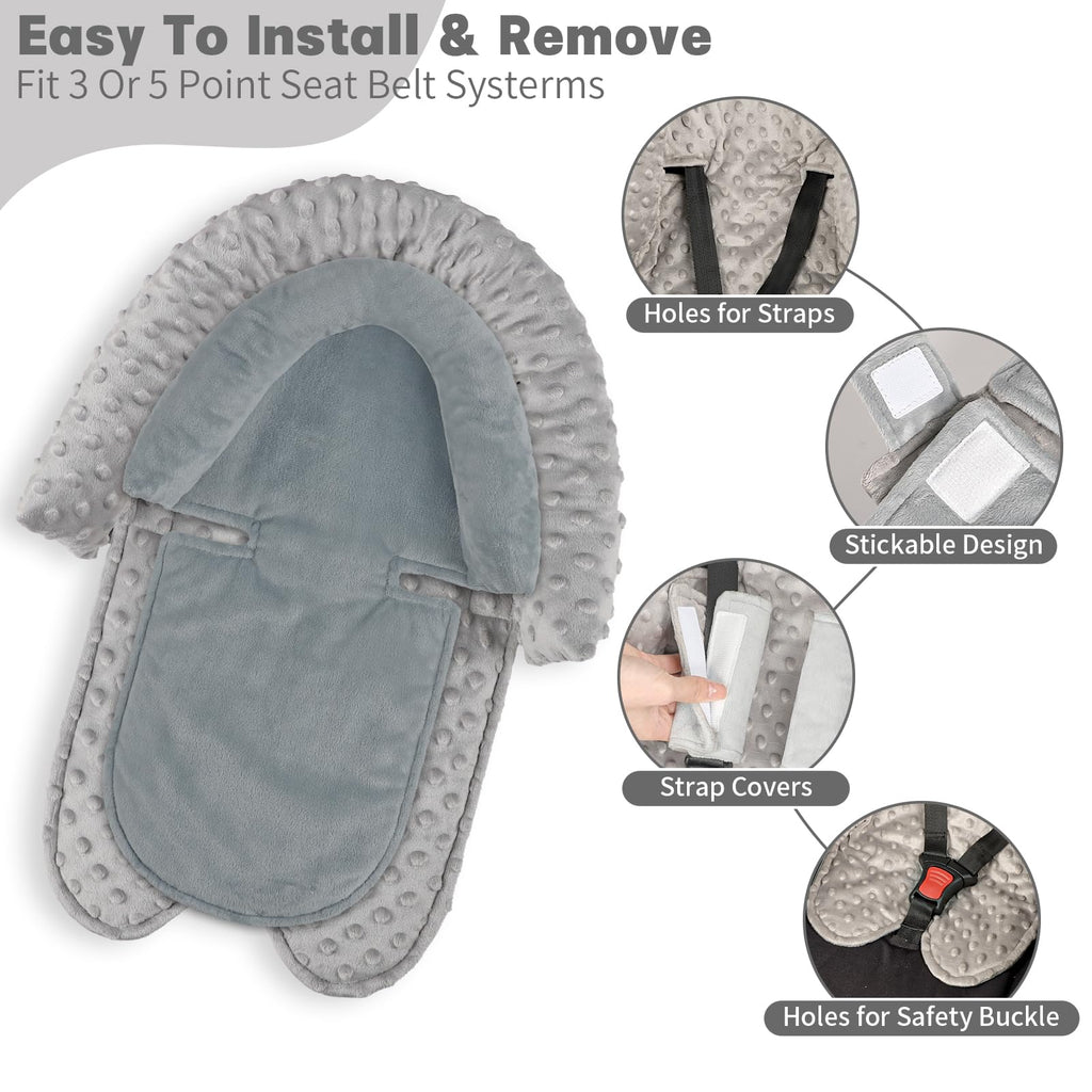 HNHUAMING Infant Car Seat Insert - Grey view 2