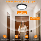 KYEKIO Rechargeable Motion Sensor Ceiling Light with Remote - Black view 3