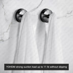 YOHOM Suction Cup Hooks - 4 Brushed Black view 2