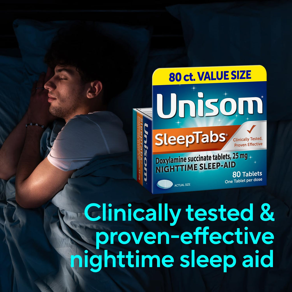 Unisom SleepTabs Nighttime Sleep Aid Tablets for Adults, 80-Count, 2-Pack (additional view 7)