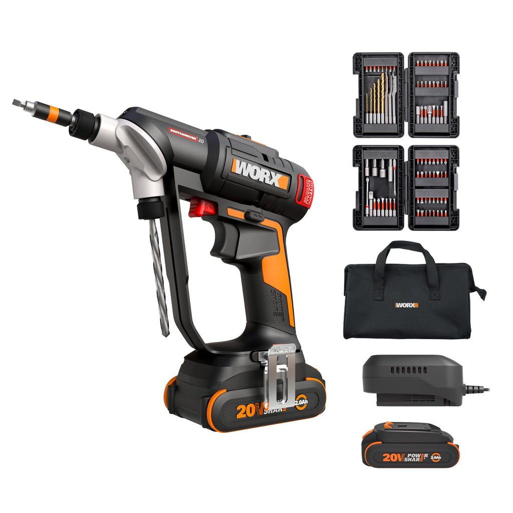 WORX Cordless Drill Driver, 20V Brushless, SwitchDriver 2-in-1, WX177L.2