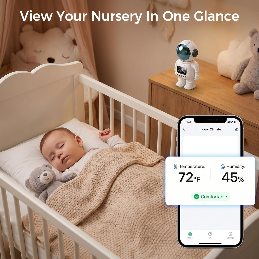 Carltec Astronaut Clock Indoor Camera - White view 2
