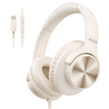 KVIDIO Wired Headphones with Mic - Beige