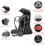 WIPHA Toddler Hiking Backpack Carrier - Black view 3
