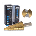 NEIKO 10622A Step Drill Bit, 9 Steps 1/2" to 1" Straight High Speed Steel, Titanium