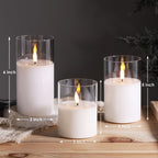 Eywamage Glass Flameless Candles with Remote - Clear view 1