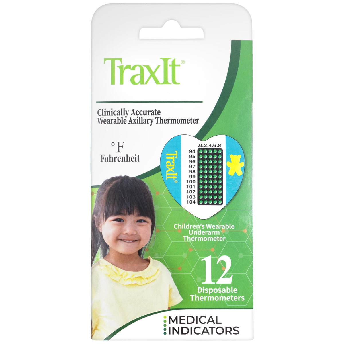 TraxIt Underarm Thermometer Sticker for Kids, Babies 6+ Months
