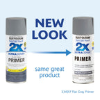 Rust-Oleum 334017-6PK Painter's Touch 2X Ultra Cover Spray Primer, 12 oz, Flat – Gray, 6 Pack (249088-6 PK)
